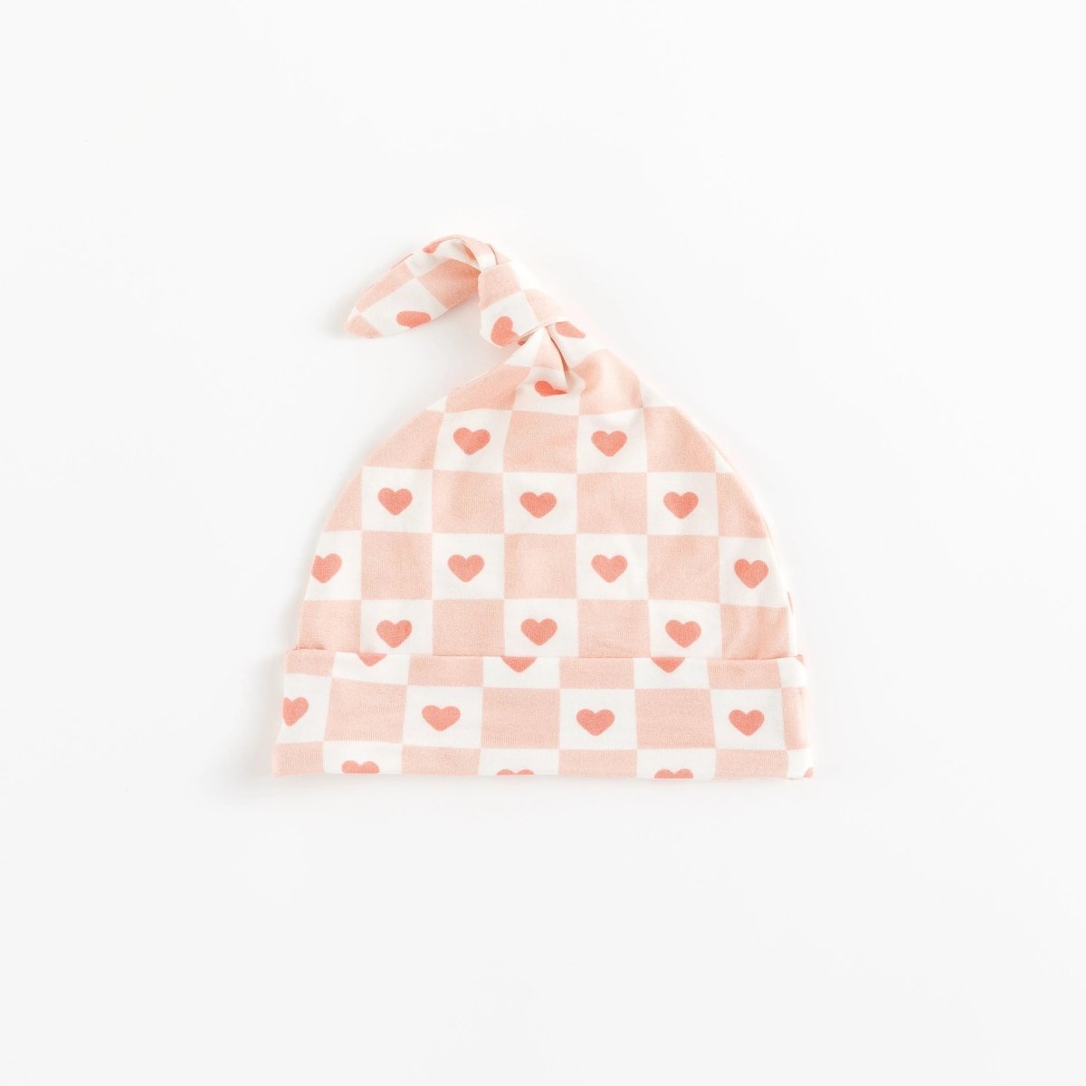 Dreamlet Dreamlet Checkerboard Hearts Knotted Baby Hat One Size 6M - Everetts Place Boutique - 