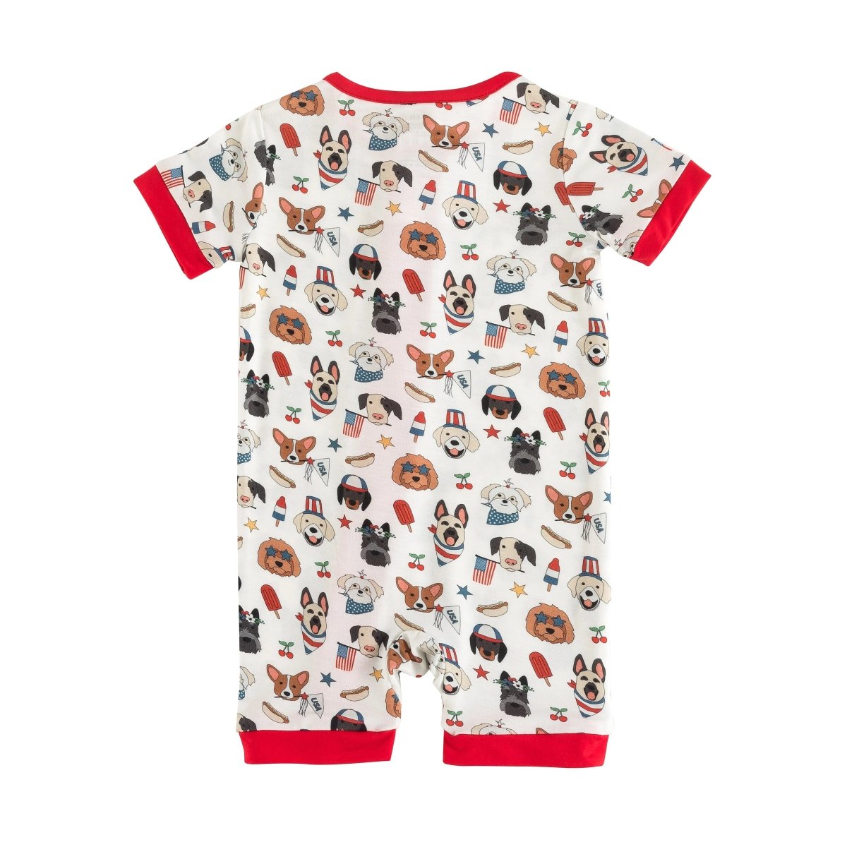 Dreamlet Dreamlet Freedom Dogs Baby Romper With Two Way Zipper - Everetts Place Boutique - 