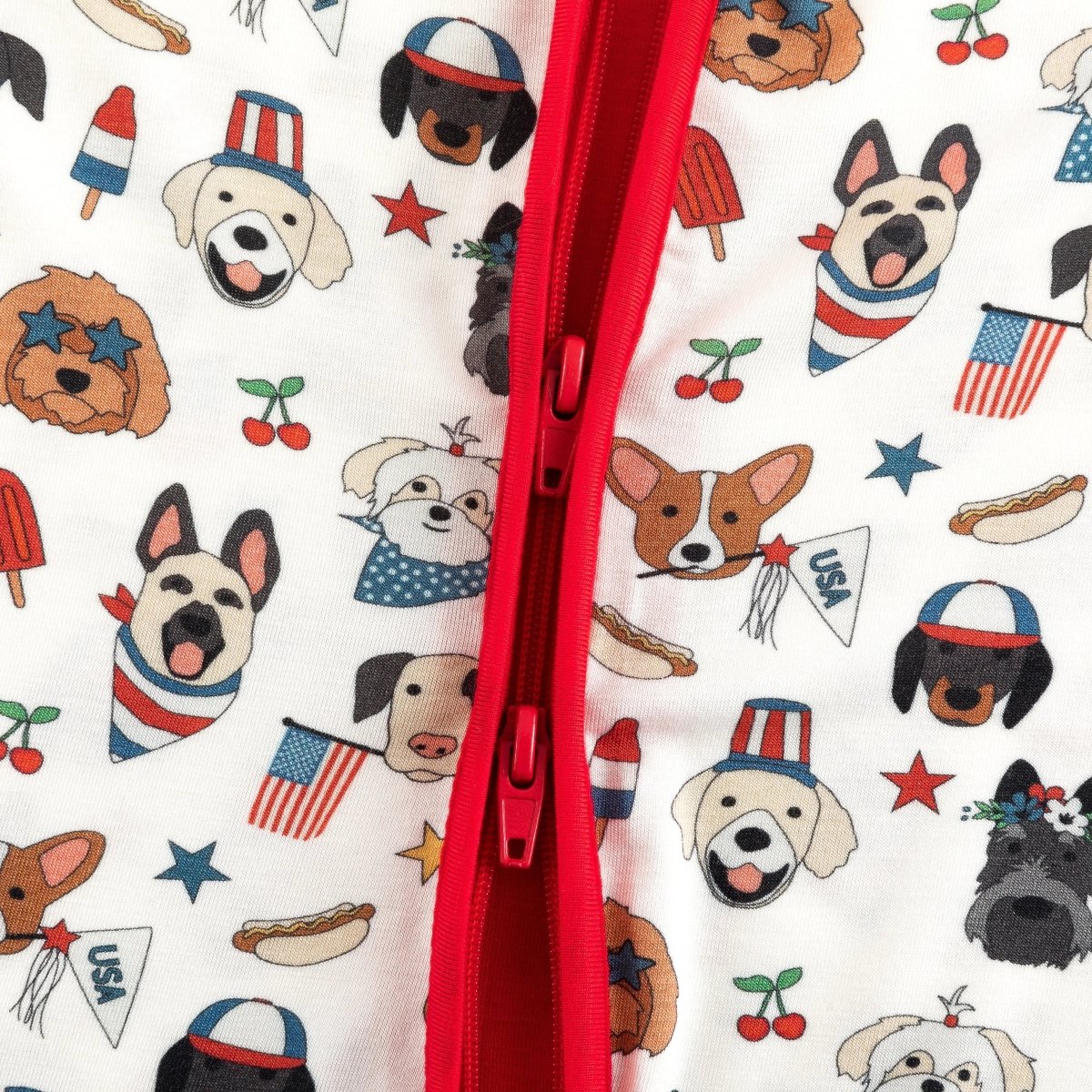 Dreamlet Dreamlet Freedom Dogs Baby Romper With Two Way Zipper - Everetts Place Boutique - 