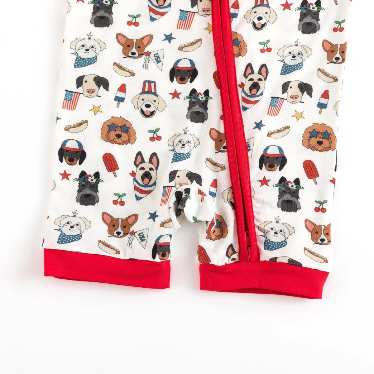 Dreamlet Dreamlet Freedom Dogs Baby Romper With Two Way Zipper - Everetts Place Boutique - 