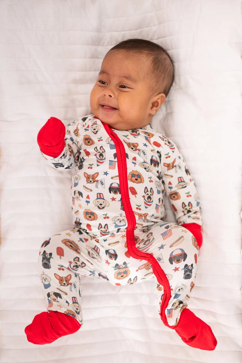Dreamlet Dreamlet Freedom Dogs Convertible Zip Footies 12 To 18M - Everetts Place Boutique - 
