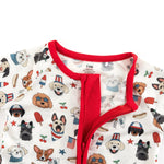 Dreamlet Dreamlet Freedom Dogs Convertible Zip Footies 12 To 18M - Everetts Place Boutique - 