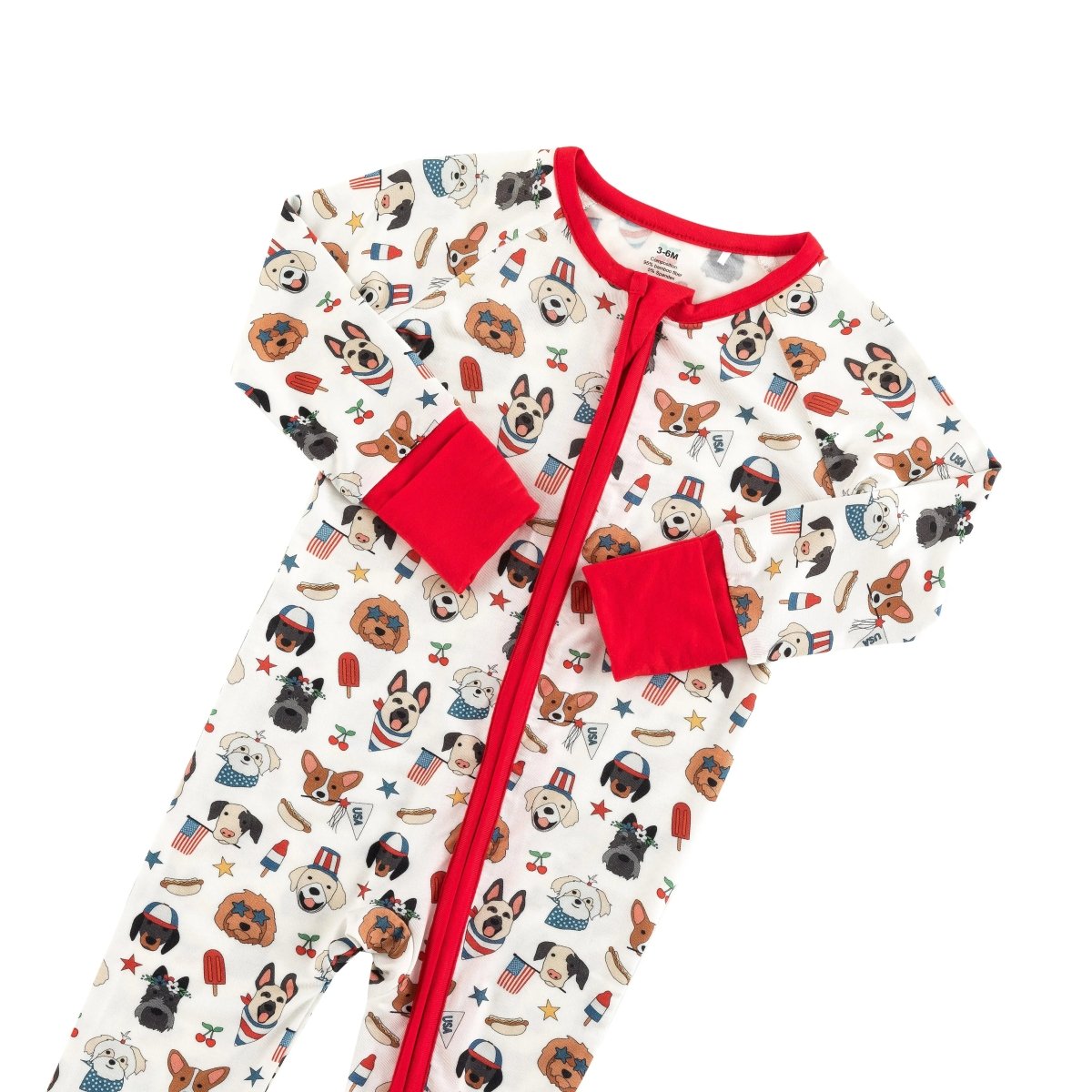 Dreamlet Dreamlet Freedom Dogs Convertible Zip Footies 12 To 18M - Everetts Place Boutique - 