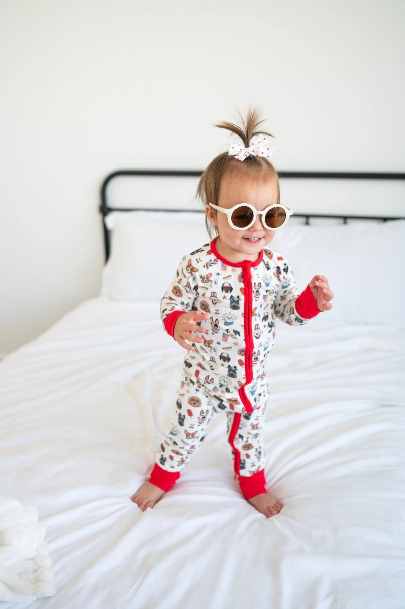 Dreamlet Dreamlet Freedom Dogs Convertible Zip Footies 12 To 18M - Everetts Place Boutique - 