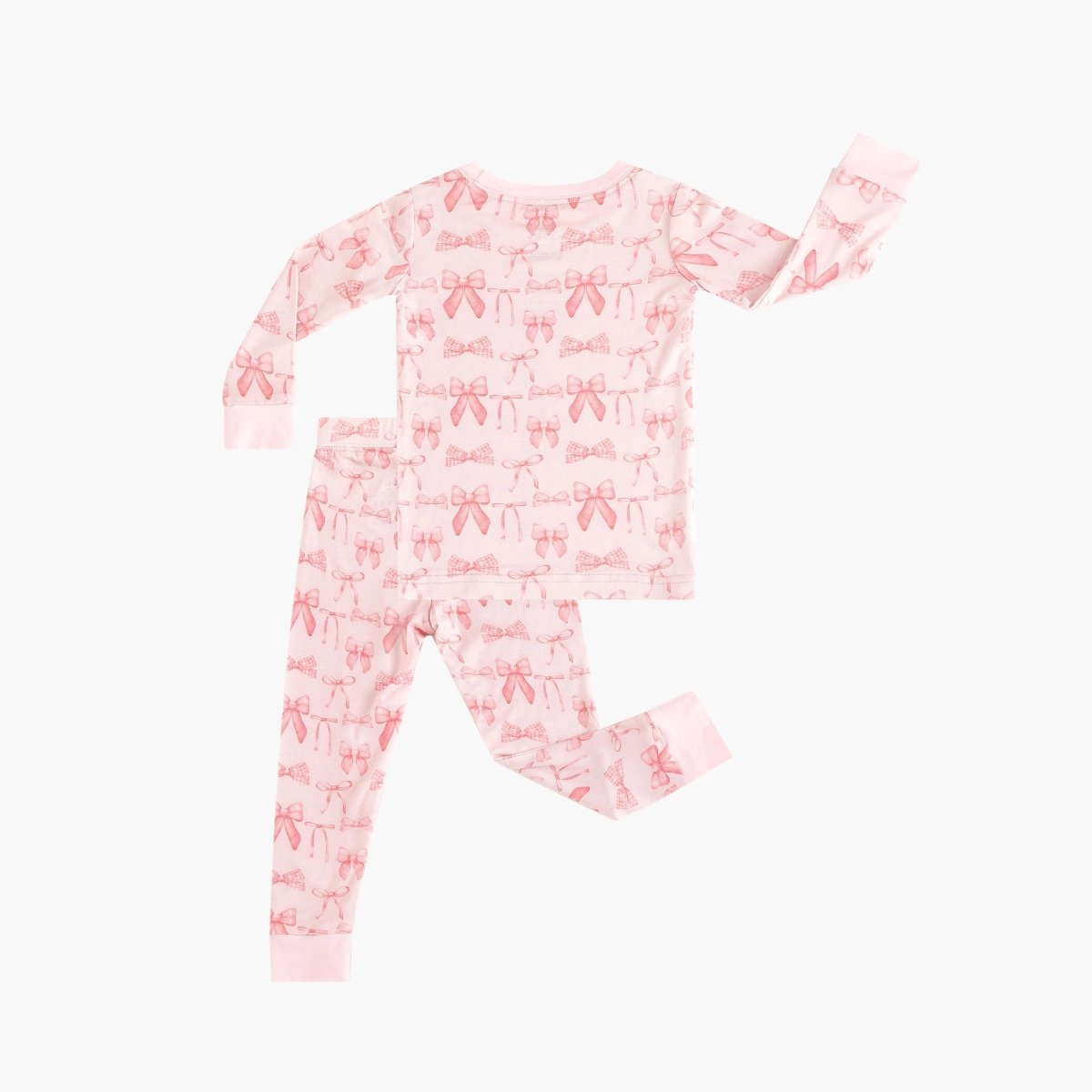 Dreamlet Dreamlet Pink Bows Womens Pajama Set Two Piece Premium - Everetts Place Boutique - 