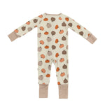 Dreamlet Dreamlet Pumpkins Beige Convertible Zip Footies Preorder - Everetts Place Boutique - 