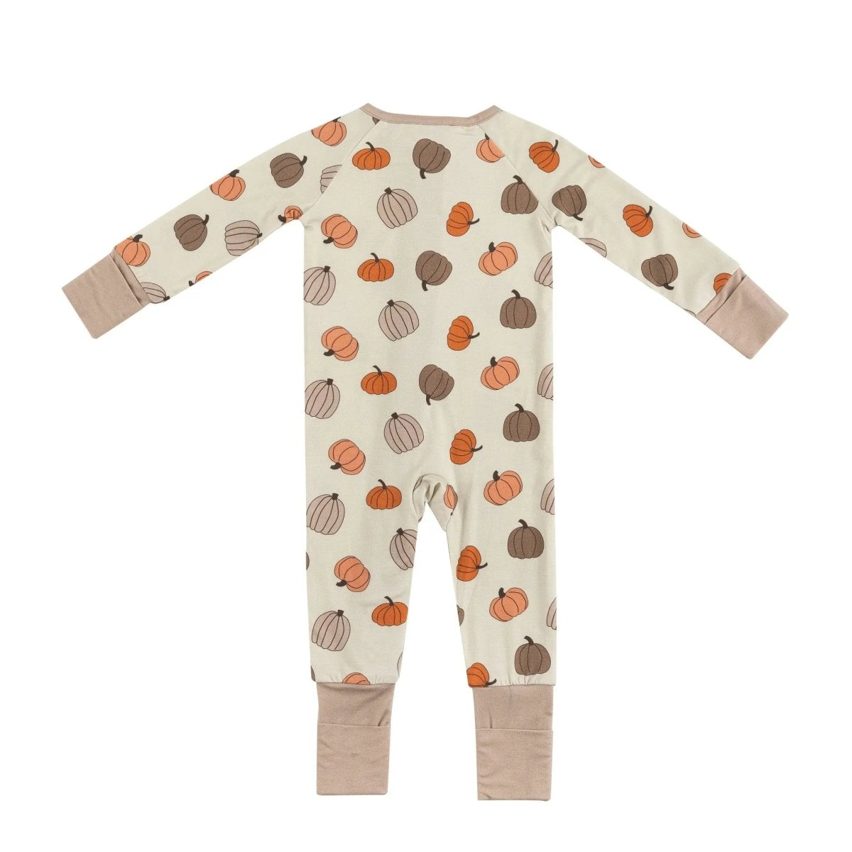 Dreamlet Dreamlet Pumpkins Beige Convertible Zip Footies Preorder - Everetts Place Boutique - 