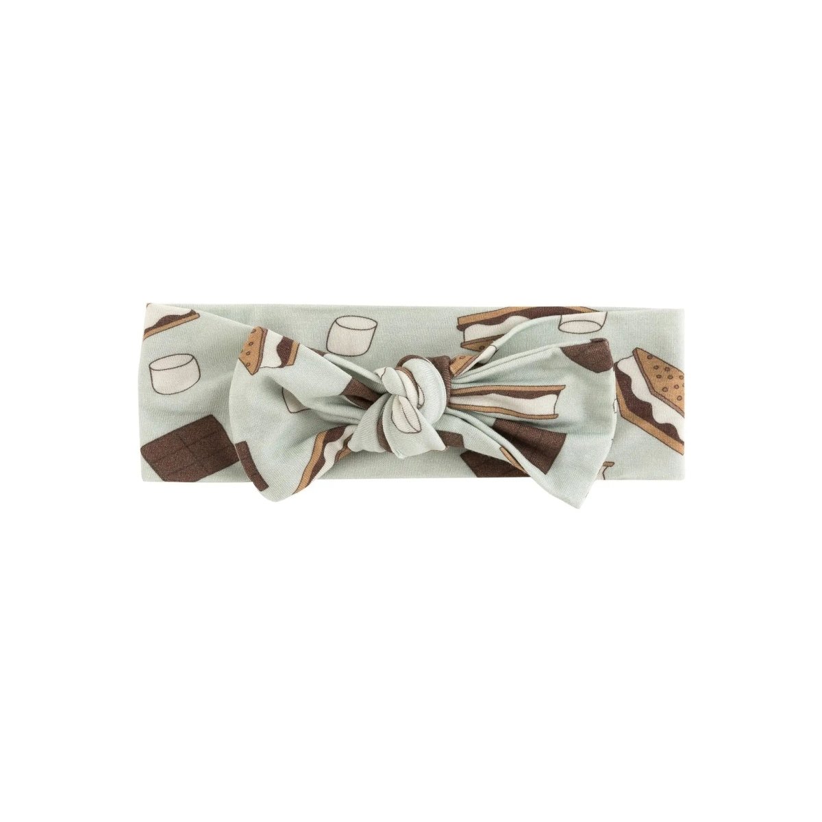 Dreamlet Dreamlet S'more to Love Bow Headband Blue Soft Bamboo - Everetts Place Boutique - 