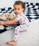 Bestaroo Dreamy Doggos Bamboo Pajama Set for Kids Short Sleeve Cozy Comfort - 