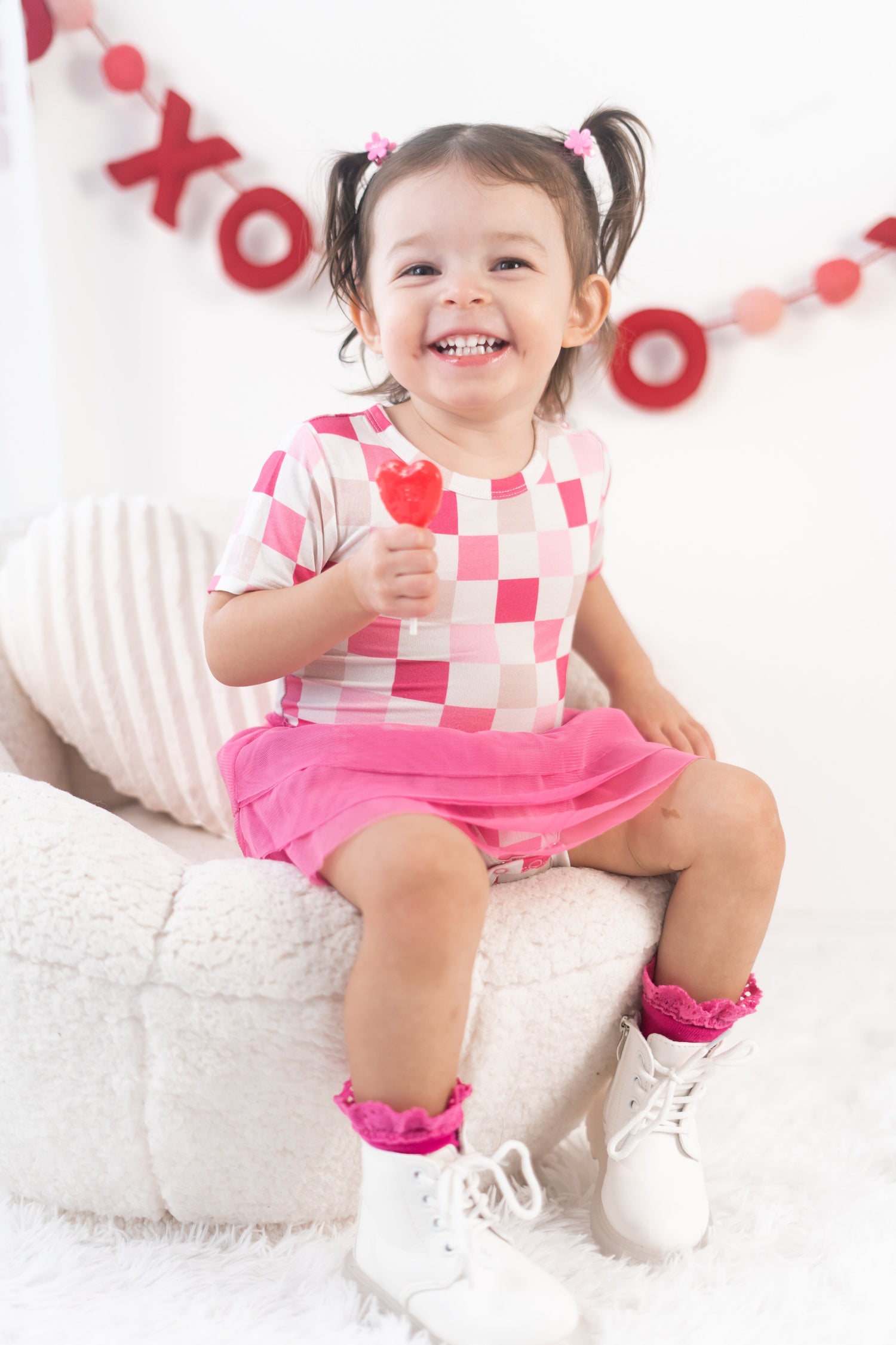 DREAM BIG LITTLE CO DREAMY PINK CHECKERS DREAM TUTU BODYSUIT DRESSEveretts Place