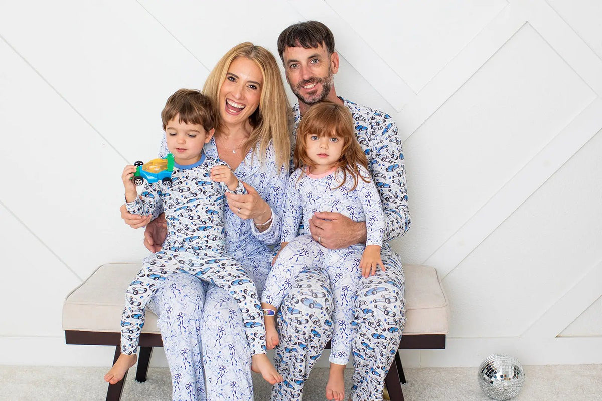 Bestaroo Dreidel Bows Bamboo Pajama Set for Women with Pockets and Button Top - 