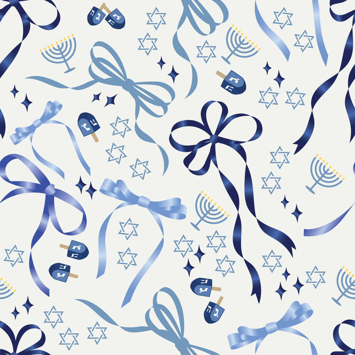 Long Sleeve Bamboo Dress - Dreidel & Star of David by Bestaroo