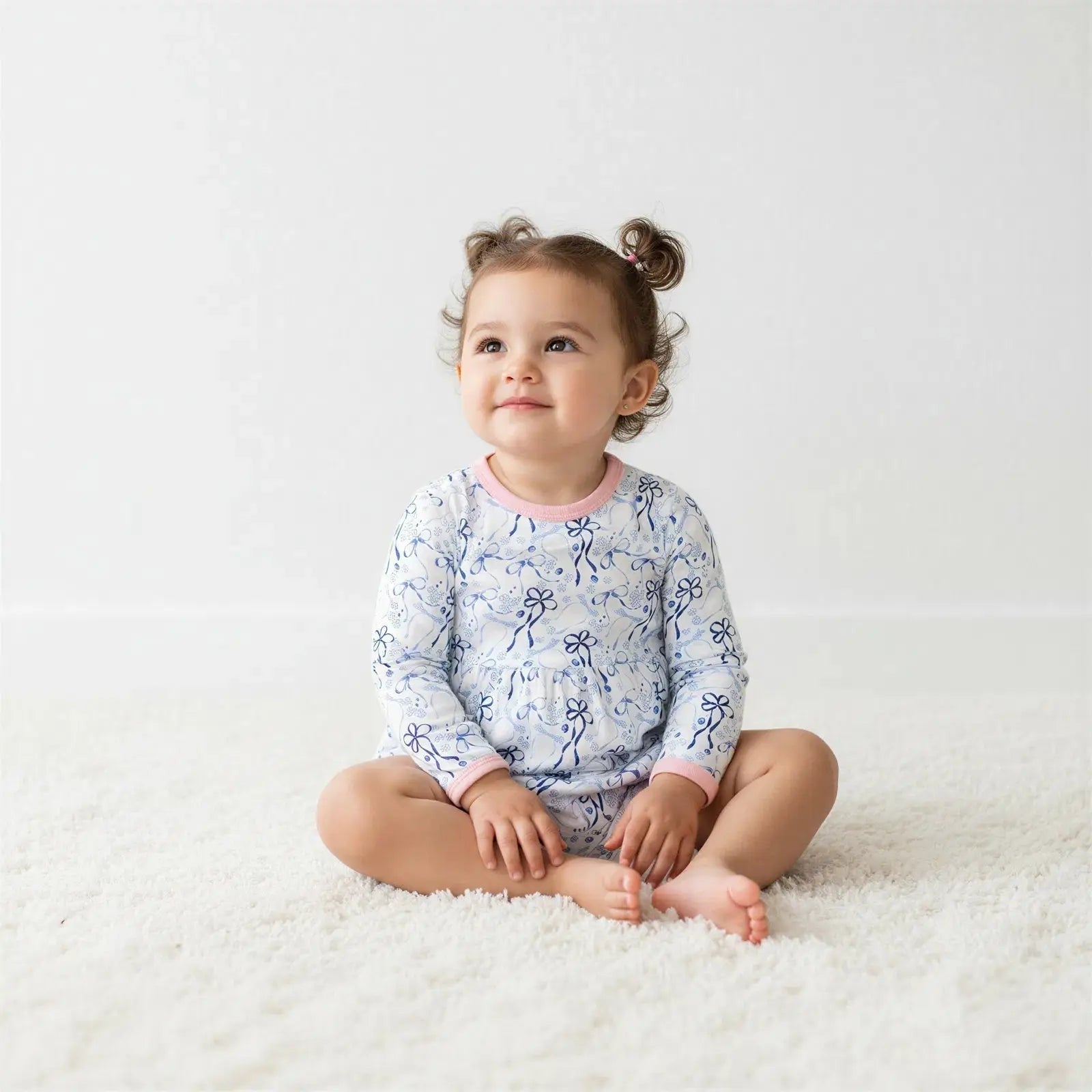 Bestaroo Dreidel Hanukkah Bows Bodysuit Dress For Baby In Bamboo Fabric With Snaps - 