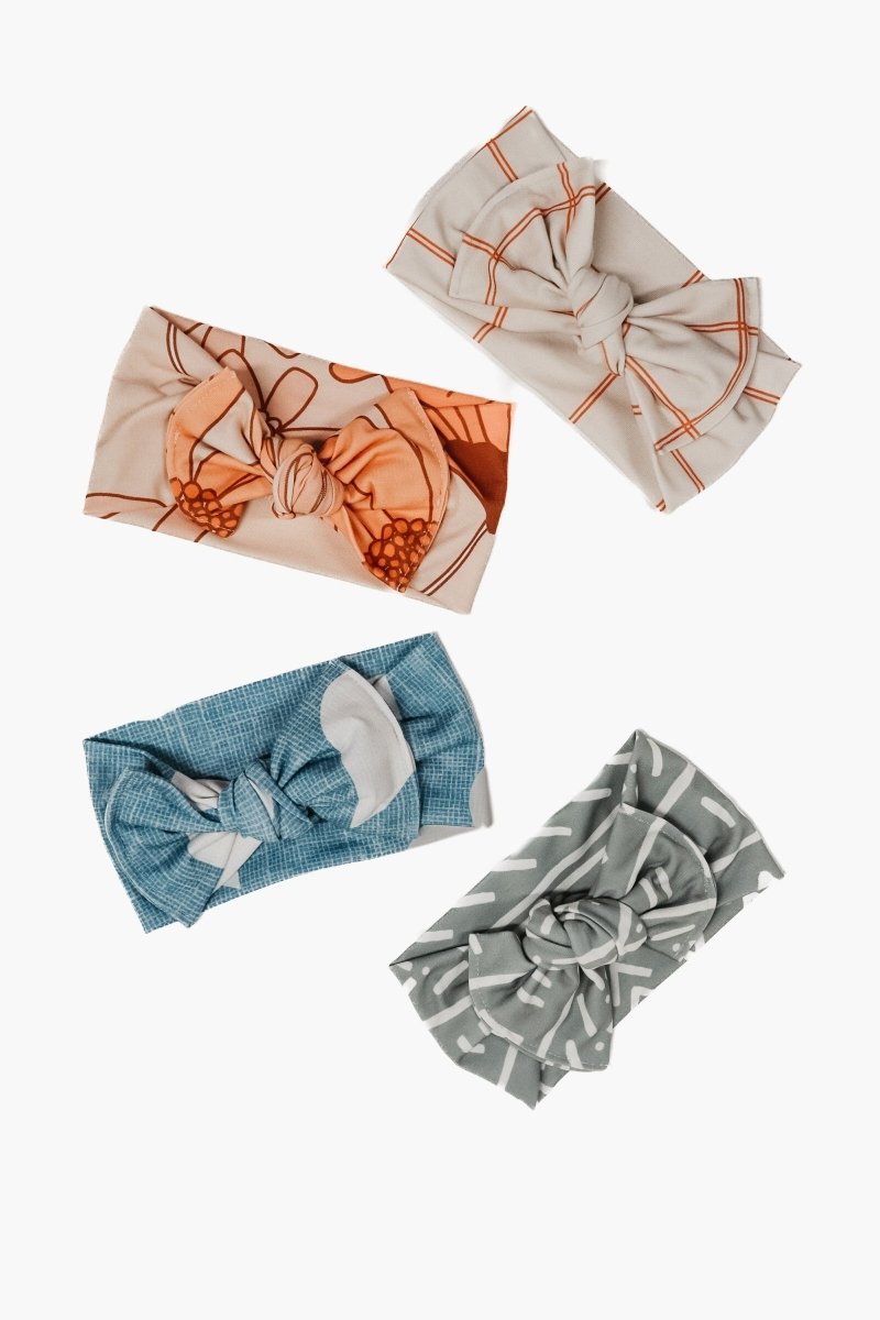 Little Mae & Co Droplet Bow Headwrap Jersey Knit Soft Hair Accessory - Everetts Place Boutique - 