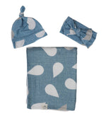 Little Mae & Co Droplet Deluxe Organic Muslin Baby Blanket Swaddle Cover - Everetts Place Boutique - 