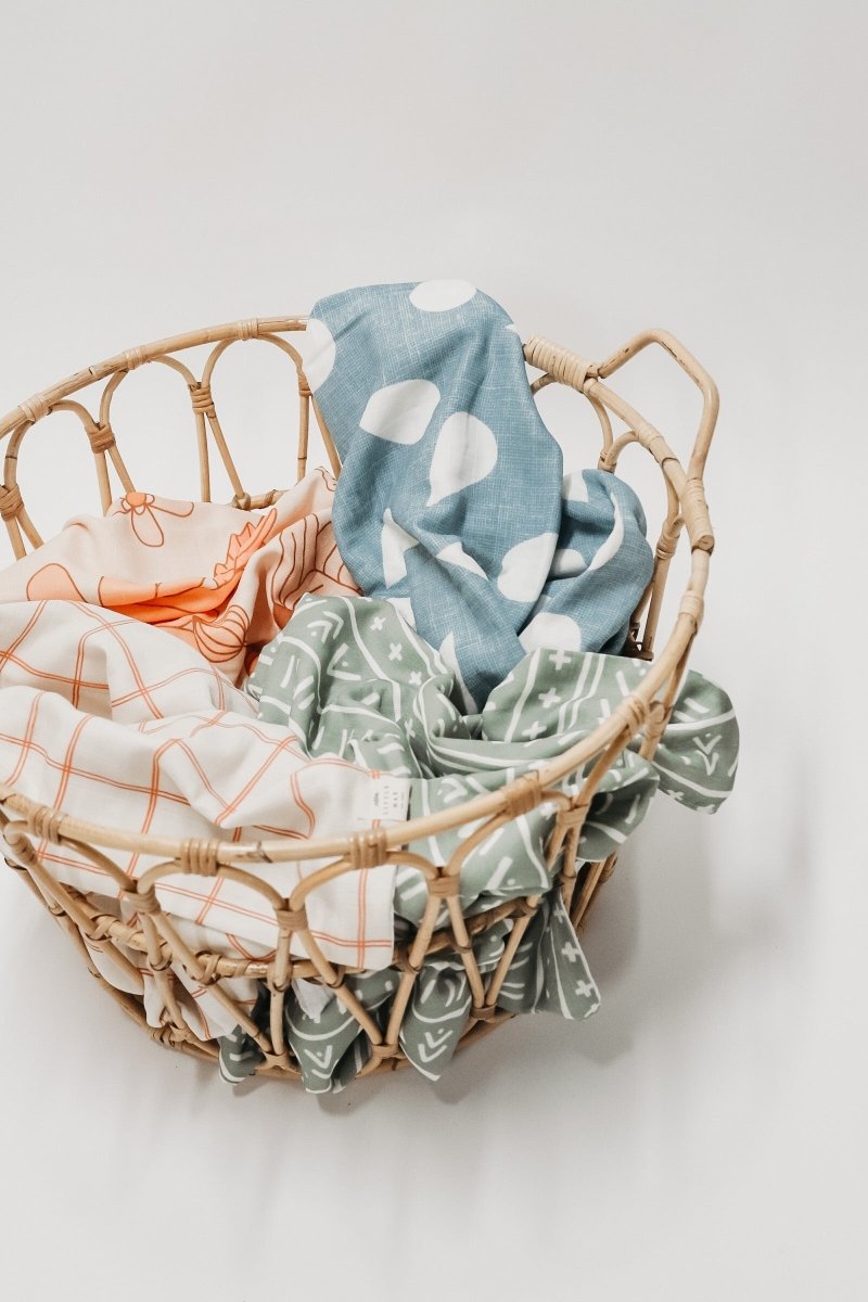 Little Mae & Co Droplet Deluxe Organic Muslin Baby Blanket Swaddle Cover - Everetts Place Boutique - 