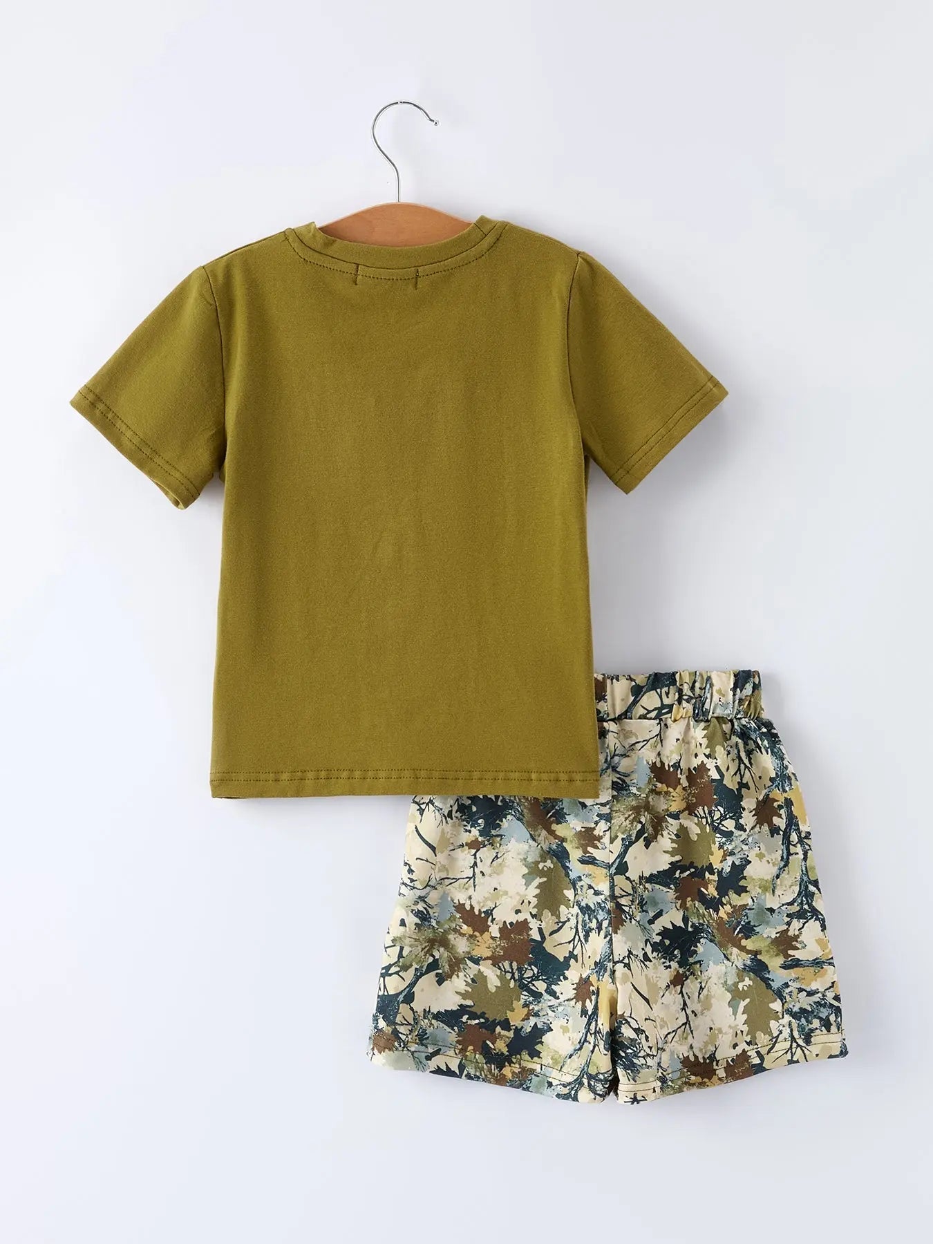 Duck Embroidery Boys Set Rylee Faith Designs Soft Green Tee And Camo Shorts For Toddlers All Day Comfort Rylee Faith Designs 