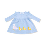 Angel Dear Duck Family Long Sleeve Dress With Diaper Cover Applique - Everetts Place Boutique - 
