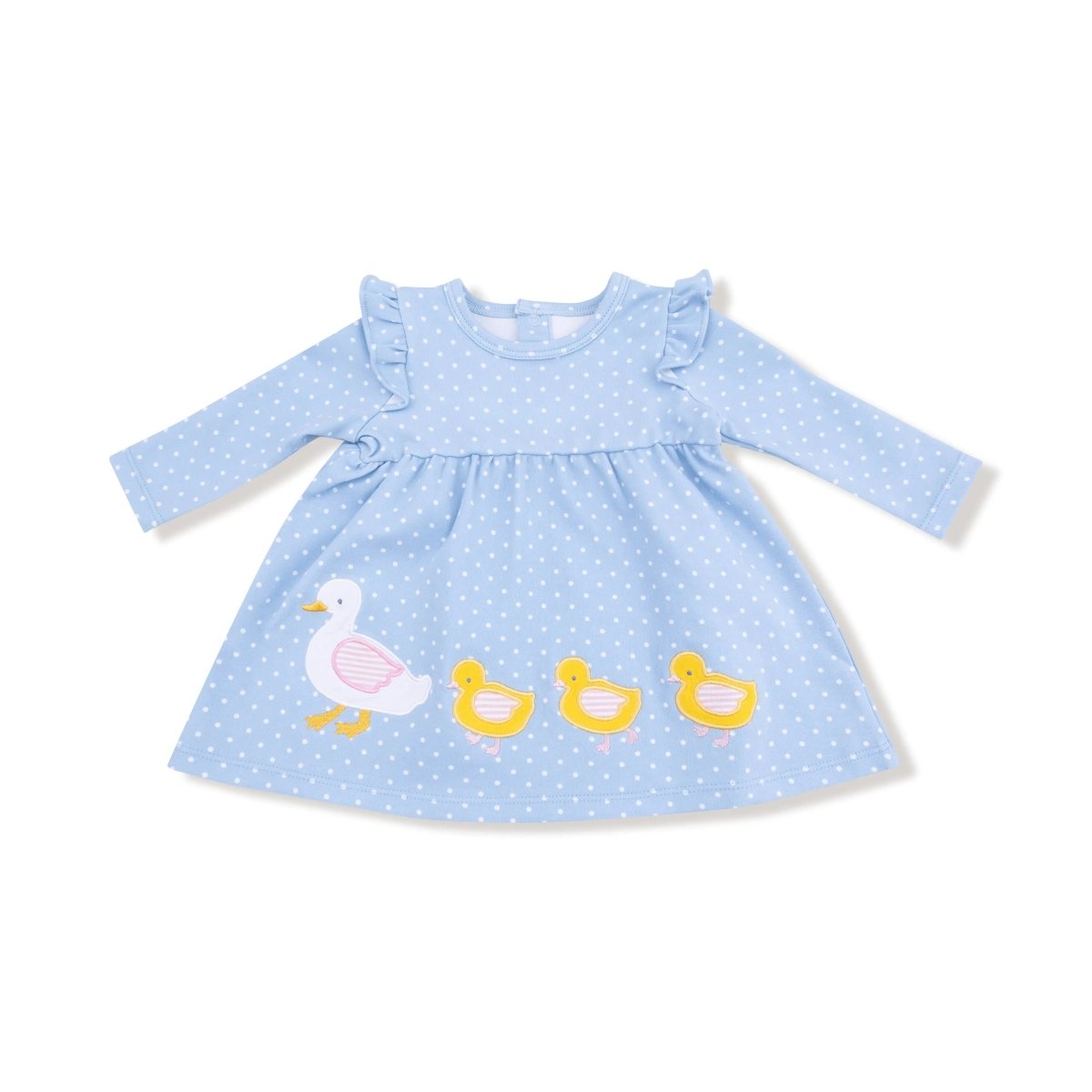 Angel Dear Duck Family Long Sleeve Dress With Diaper Cover Applique - Everetts Place Boutique - 