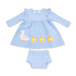 Angel Dear Duck Family Long Sleeve Dress With Diaper Cover Applique - Everetts Place Boutique - 