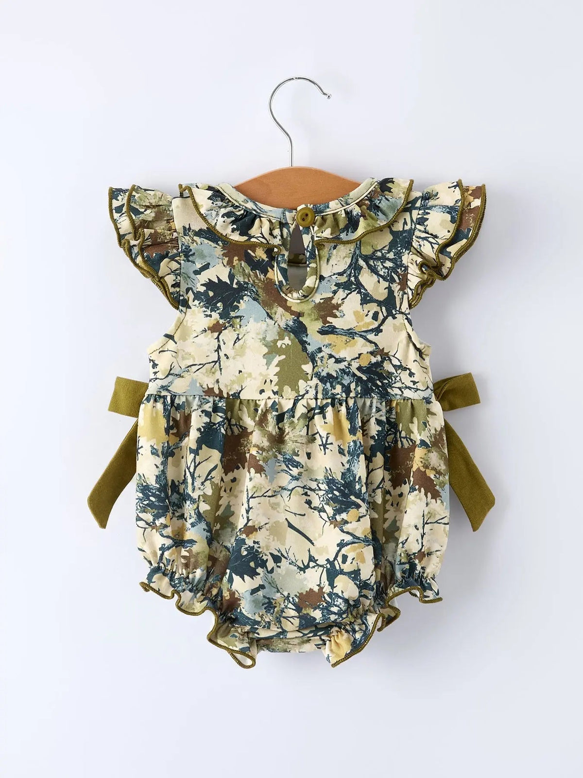 Rylee Faith Designs Duck Smocking Embroidery Baby Girls Camouflage Romper - 