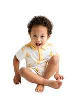 Baby Boys Striped Collar Bamboo Onesie | My First Waddle by Rayn’s Tiny Stitches