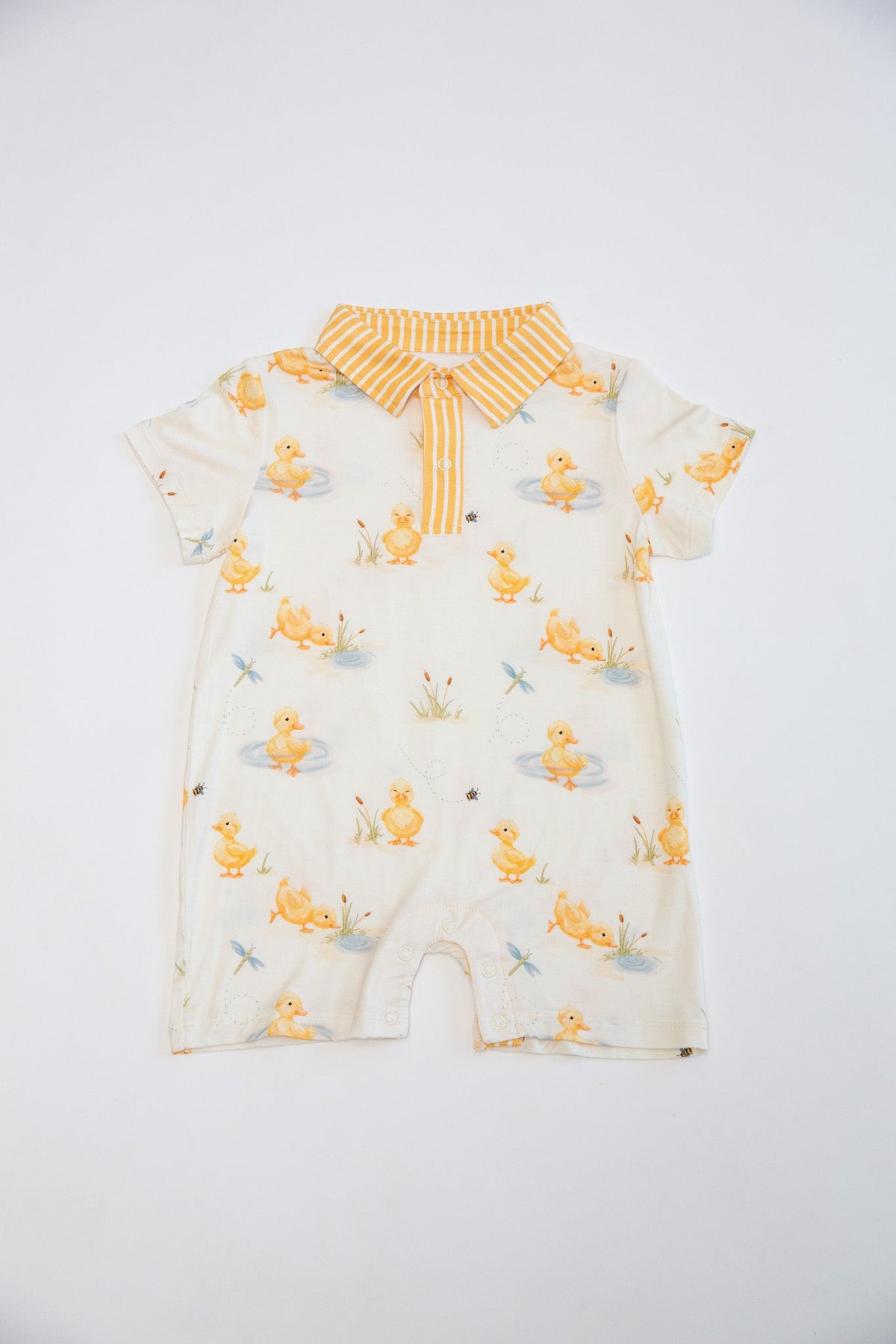 Baby Boys Striped Collar Bamboo Onesie | My First Waddle by Rayn’s Tiny Stitches