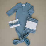 Mebie Baby Dusty Blue Bamboo Head Wrap - 