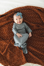 Mebie Baby Dusty Blue Bamboo Knot Gown - 
