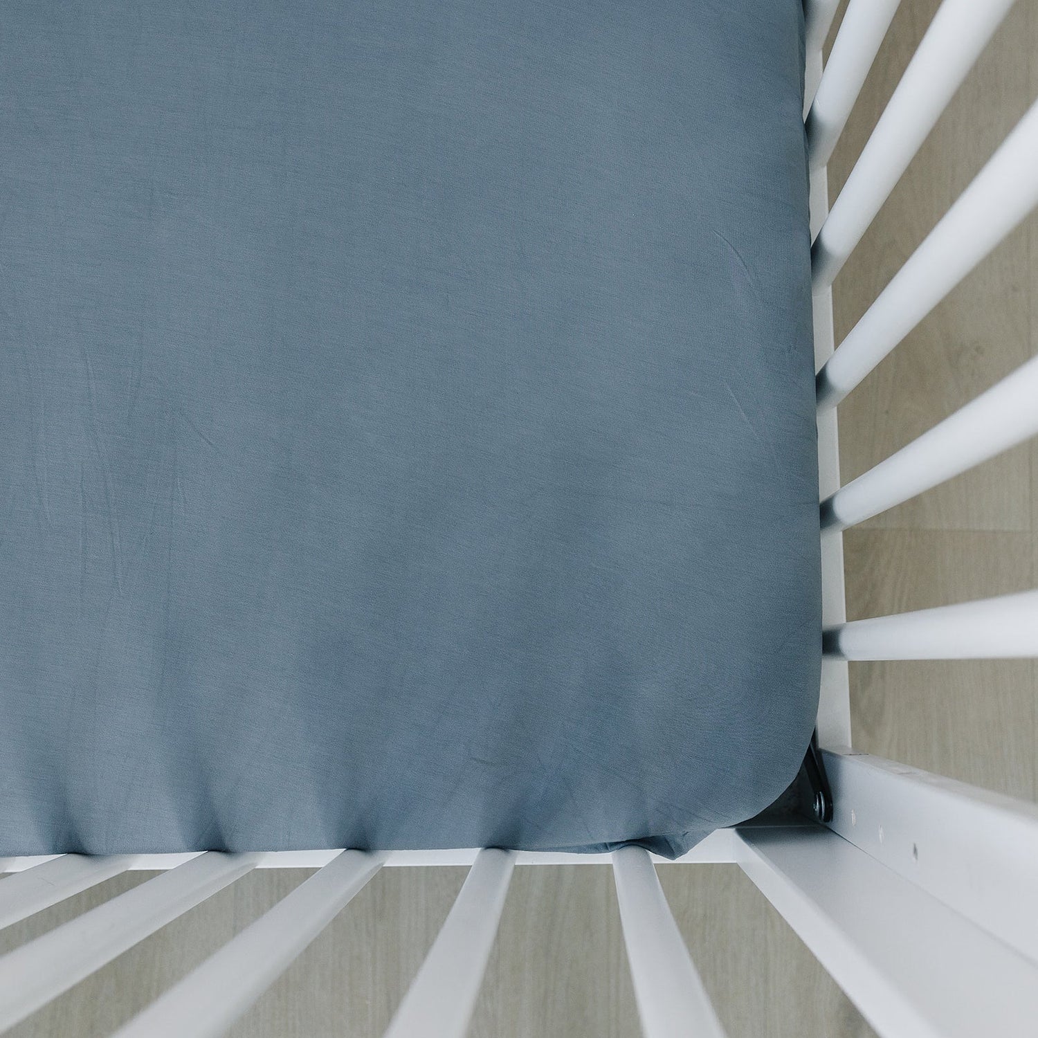 Dusty Blue Bamboo Stretch Crib Sheet - Textile, Linens, Grey, Bedding, Sleeping pad | Everetts Place