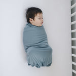 Mebie Baby Dusty Blue Bamboo Stretch Swaddle - 