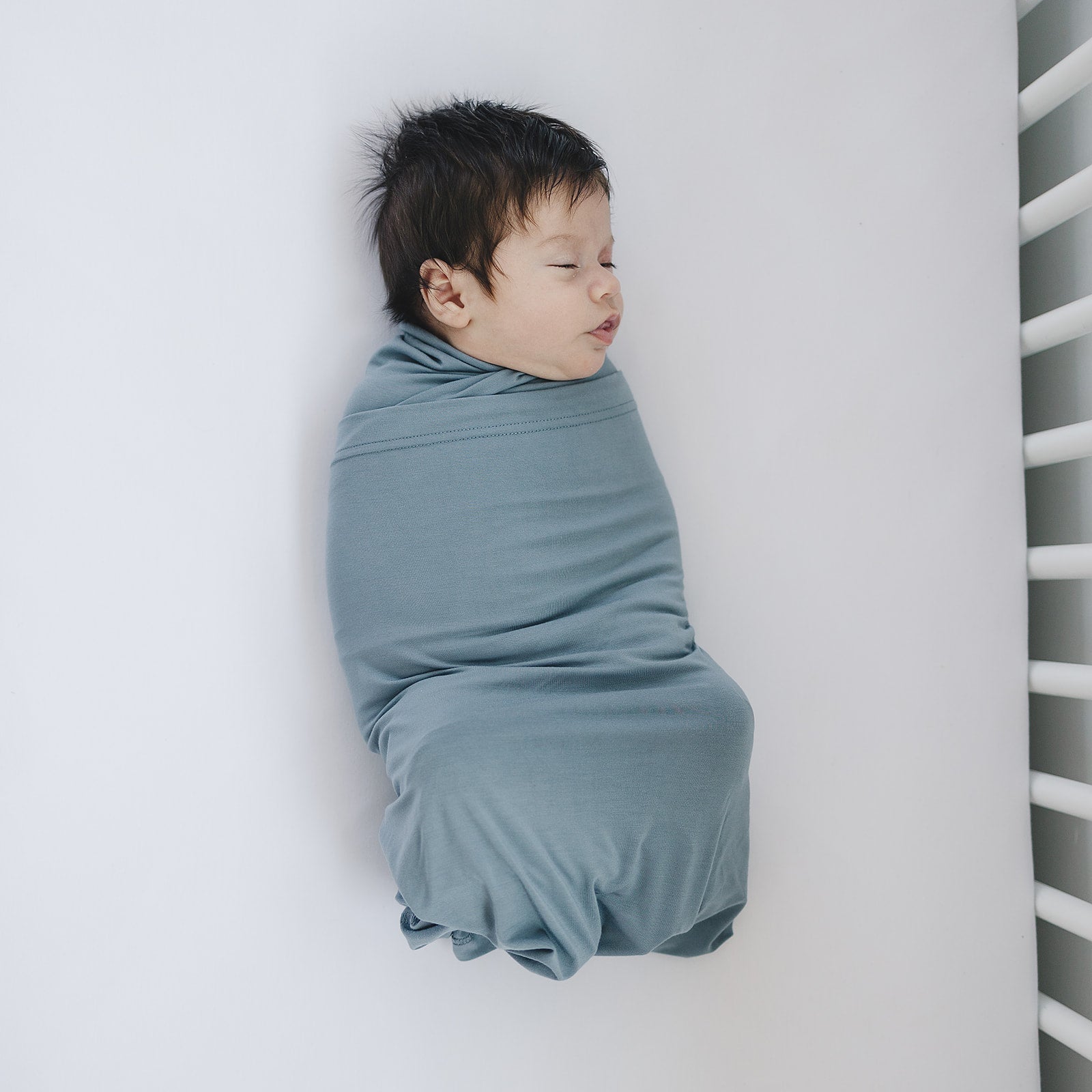 Mebie Baby Dusty Blue Bamboo Stretch Swaddle - 