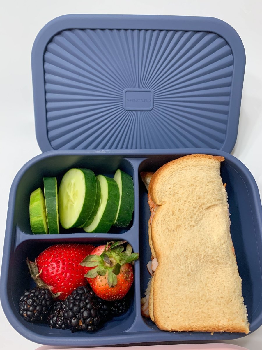 Three Little Tots Dusty Blue Bento Box for Kids or Adults - 