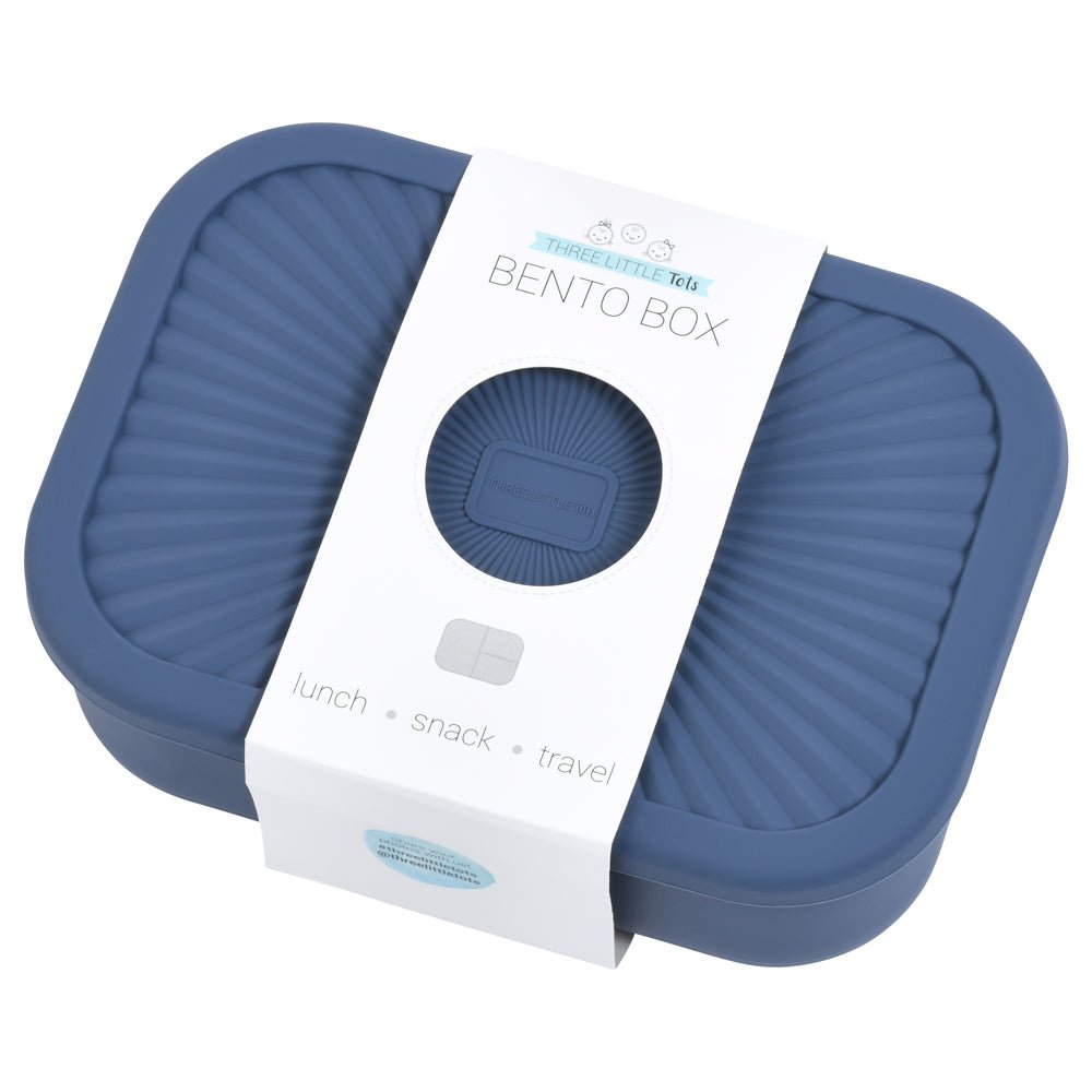 Three Little Tots Dusty Blue Bento Box for Kids or Adults - 