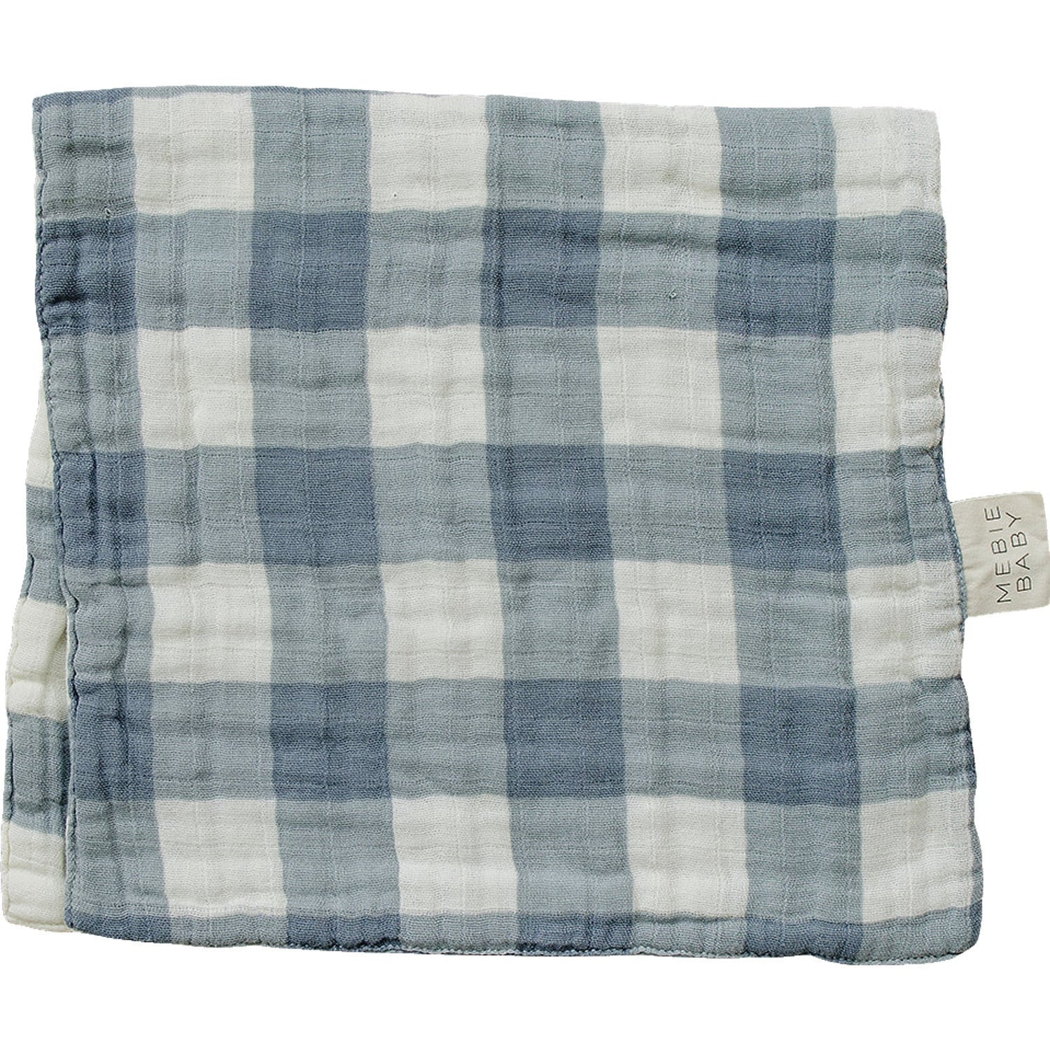 Mebie Baby Dusty Blue Gingham Muslin Burp Cloth By Mebie Baby - 