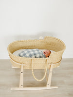 Mebie Baby Dusty Blue Gingham Muslin Swaddle Blanket 100 Percent Cotton - 