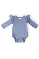 Mila & Rose ® Dusty Blue L/S Flutter Bodysuit - 