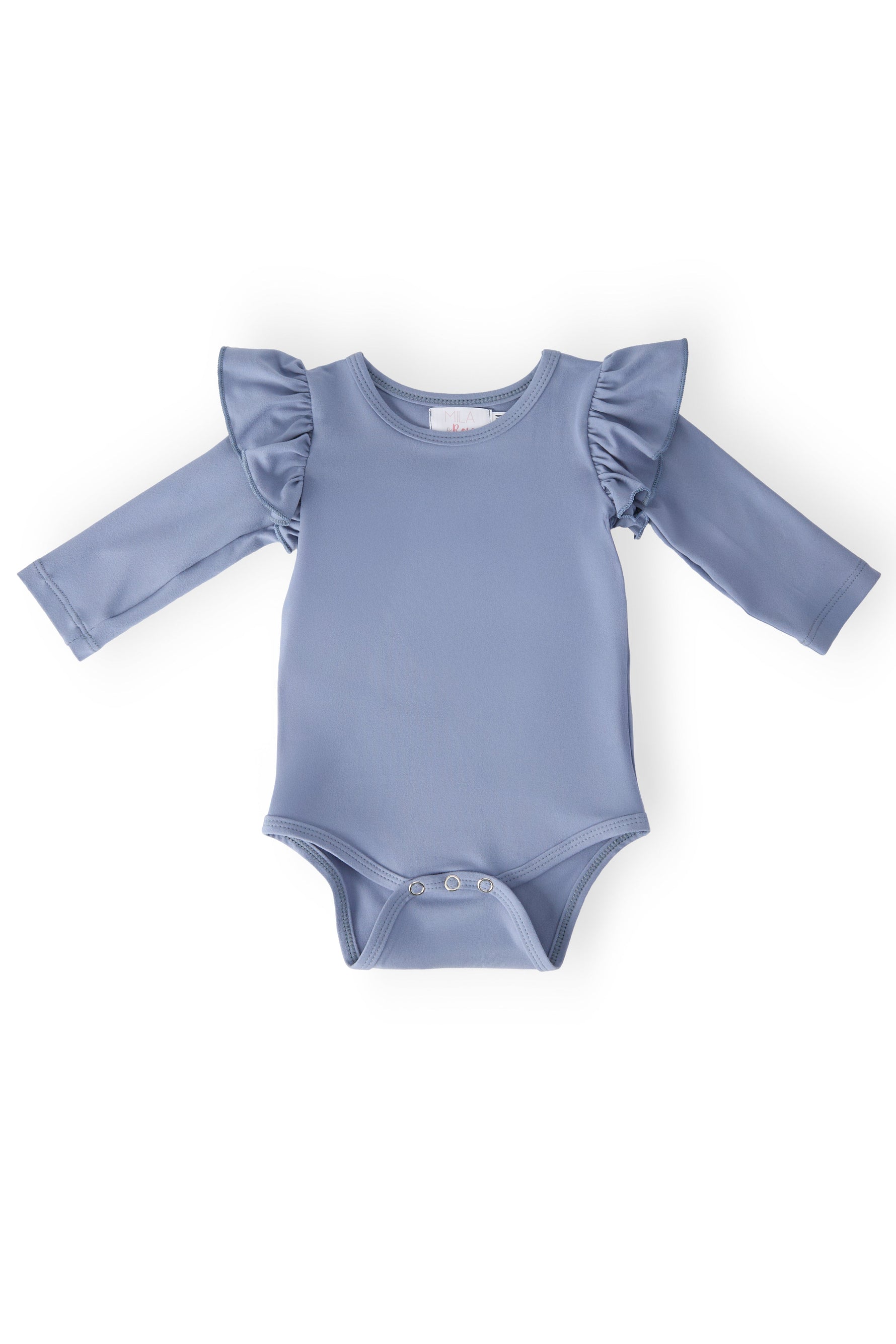 Mila & Rose ® Dusty Blue L/S Flutter Bodysuit - 