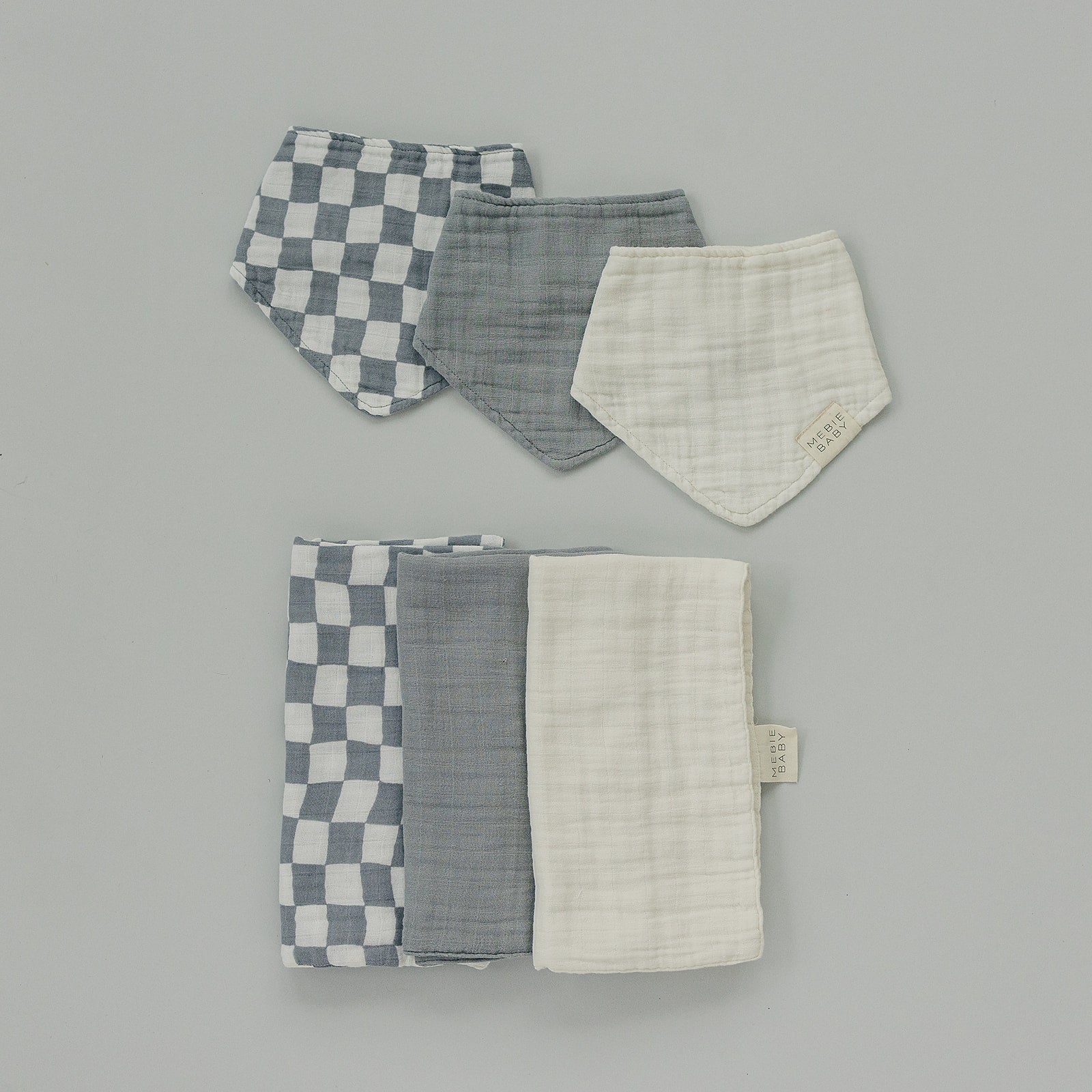 Mebie Baby Dusty Blue Muslin Bib - 