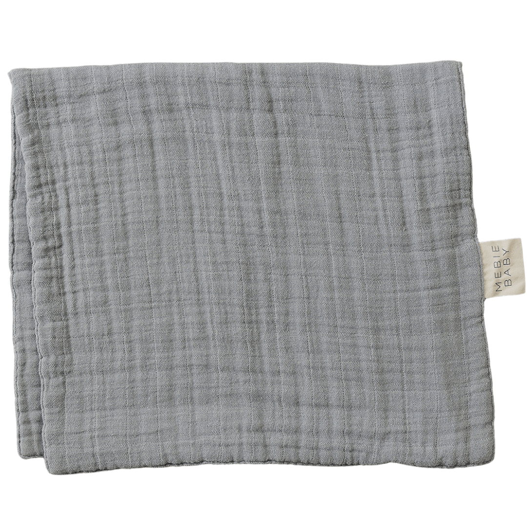 Mebie Baby Dusty Blue Muslin Burp Cloth Ultra Soft Absorbent 100 Percent Cotton - 