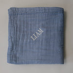 Mebie Baby Dusty Blue Muslin Quilt for Babies and Toddlers by Mebie Baby - 