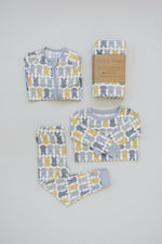 Mebie Baby Dusty Blue Peep Bamboo Cozy Sleep Set For Babies And Kids By Mebie Baby - 
