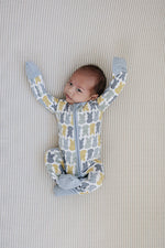 Mebie Baby Dusty Blue Peep Bamboo Zipper Baby Sleeper 0 to 18 Months - 