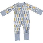 Mebie Baby Dusty Blue Peep Bamboo Zipper Baby Sleeper 0 to 18 Months - 
