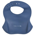 Three Little Tots Dusty Blue Silicone Bib - 