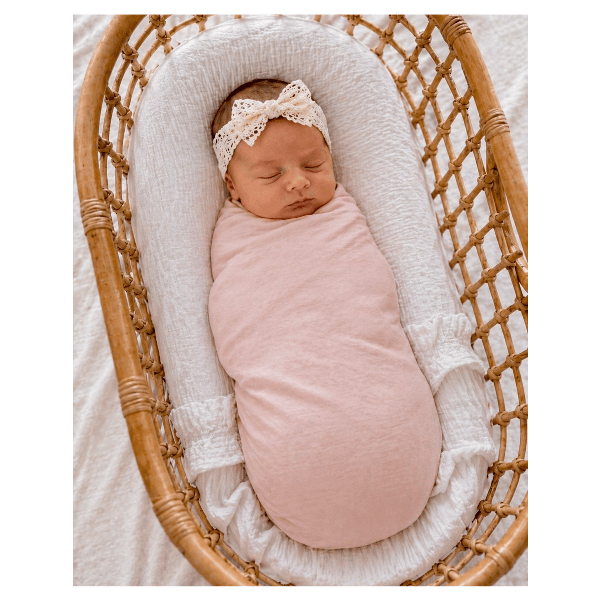 Harp Angel Boutique Dusty Pink Bamboo Stretch Swaddle Blanket | Harp Angel Boutique