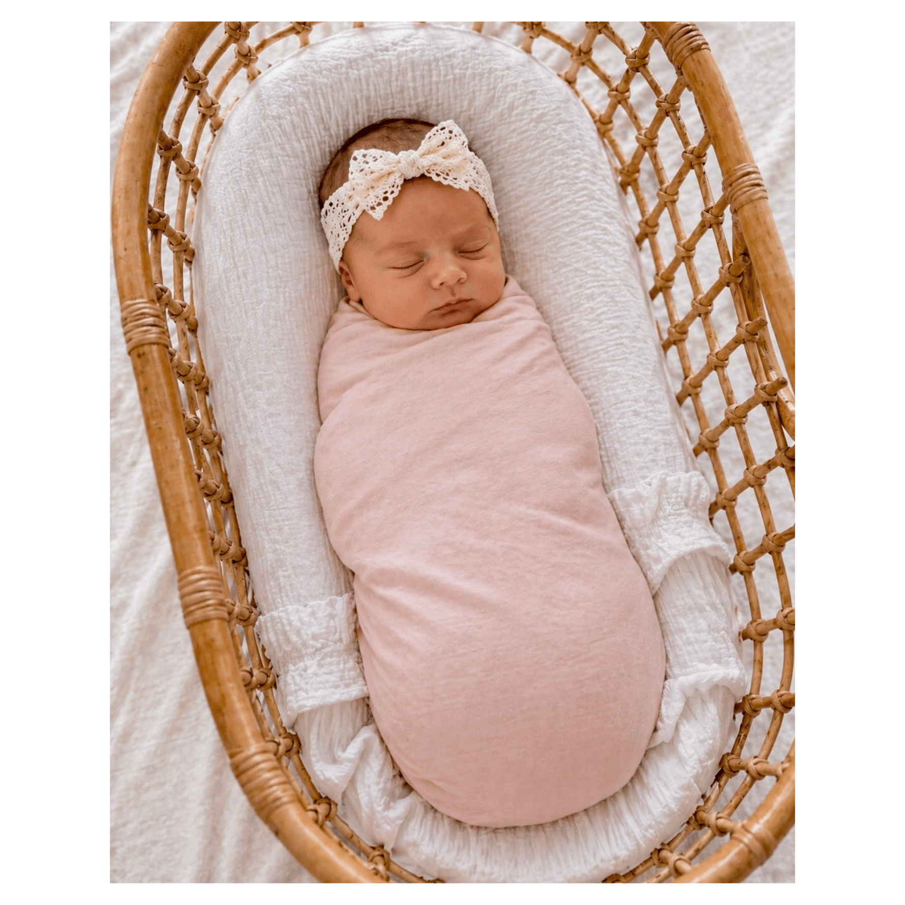 Harp Angel Boutique Dusty Pink Bamboo Stretch Swaddle Blanket | Harp Angel Boutique