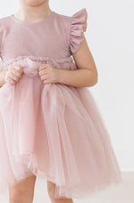 Mila & Rose ® Dusty Pink Shimmer Tutu Dress Flutter Sleeves Princess - 