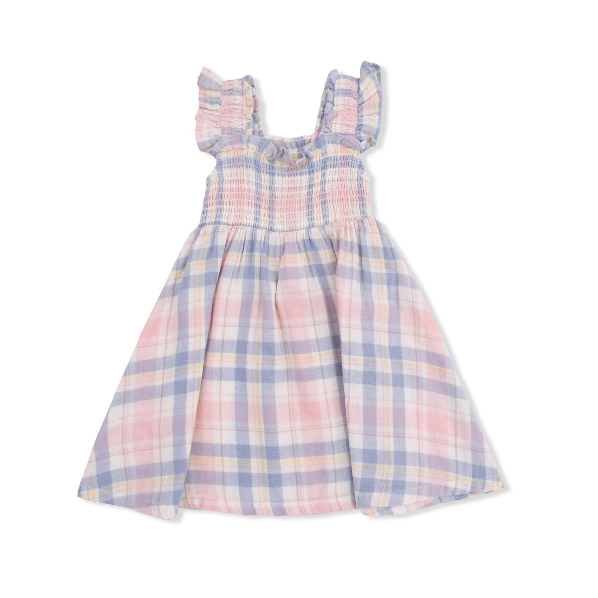 Angel Dear Dusty Plaid - Smocked Sundress with Bloomer - 