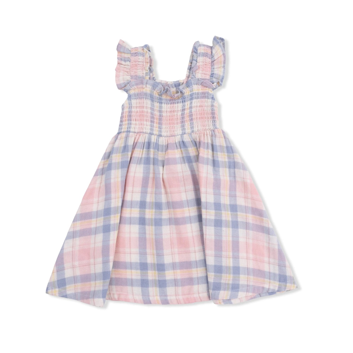 Angel Dear Dusty Plaid - Smocked Sundress with Bloomer - 
